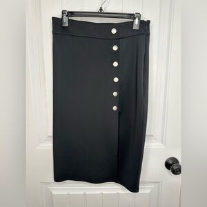 Kaia Collective Black Button-Down Skirt w/ Side Zipper